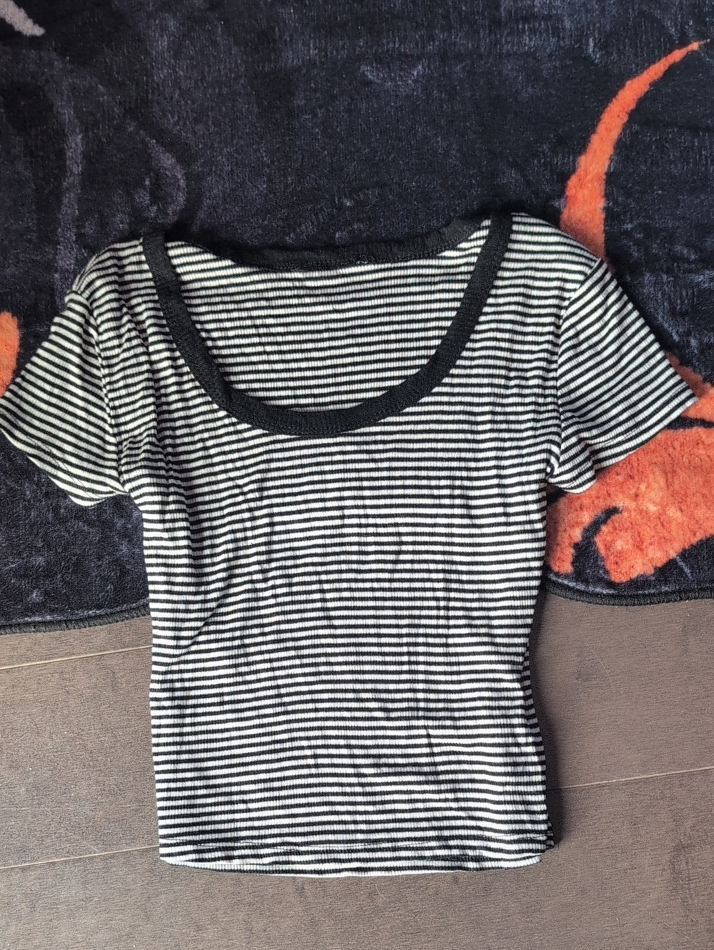 Urban Behavior Black & White Striped Scoop Neck Tee